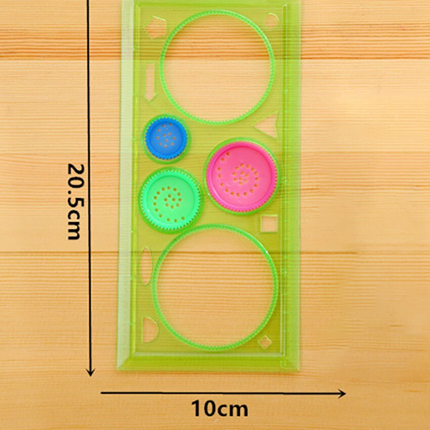 4 Colors Clear Plastic Drawings Templates Measuring Ruler Circle Template Geometric Rulers for School and Office Supplies