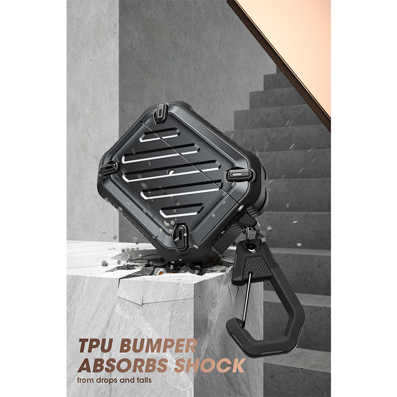 Supcase ub pro til airpods pro-etui) robust beskyttelsesetui med karabinhage til airpods pro