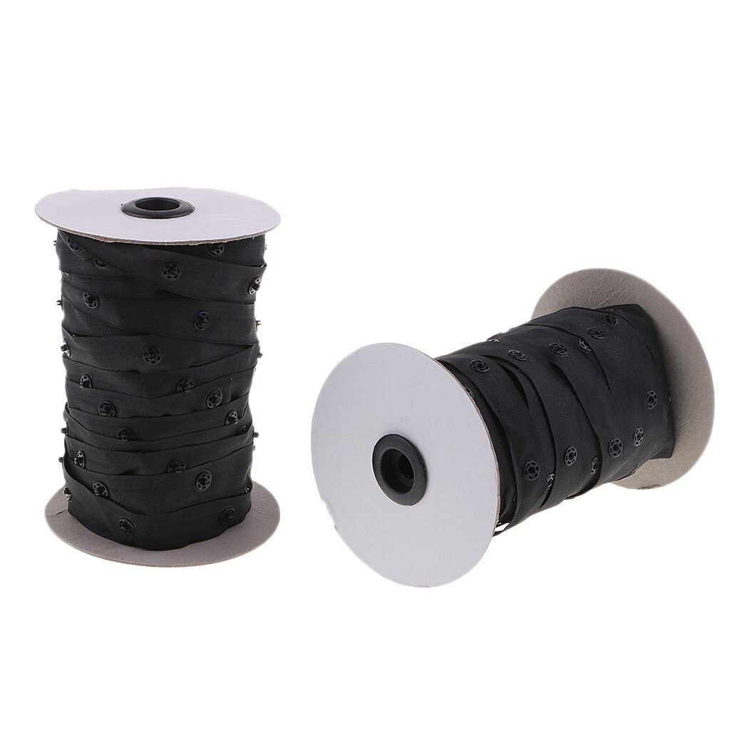 2 Rolls 50 Yards Resin Button Snap Tape Polyester Twill Sewing Duvet Cover Coat Fasteners: Default Title