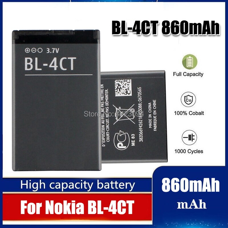 860mAh Batterie BL-4CT BL4CT BL 4CT Pour Nokia 5310 6700S X3 X3-00 7230 7310C 5630 2720 2720A 7210C 6600F Batterie