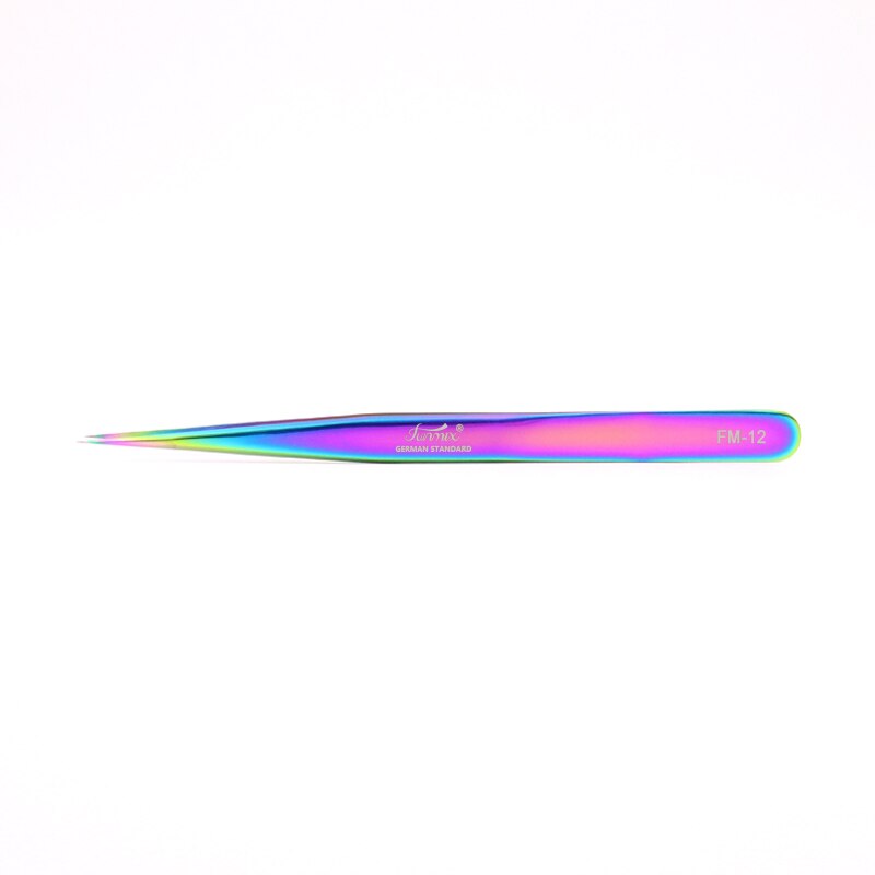 Stainless Steel Tweezers Volume Eyelashes Extensions Eyebrow Tweezers Curved Straight Nail Clipper Nipper Makeup Tools: Gradient FM 12