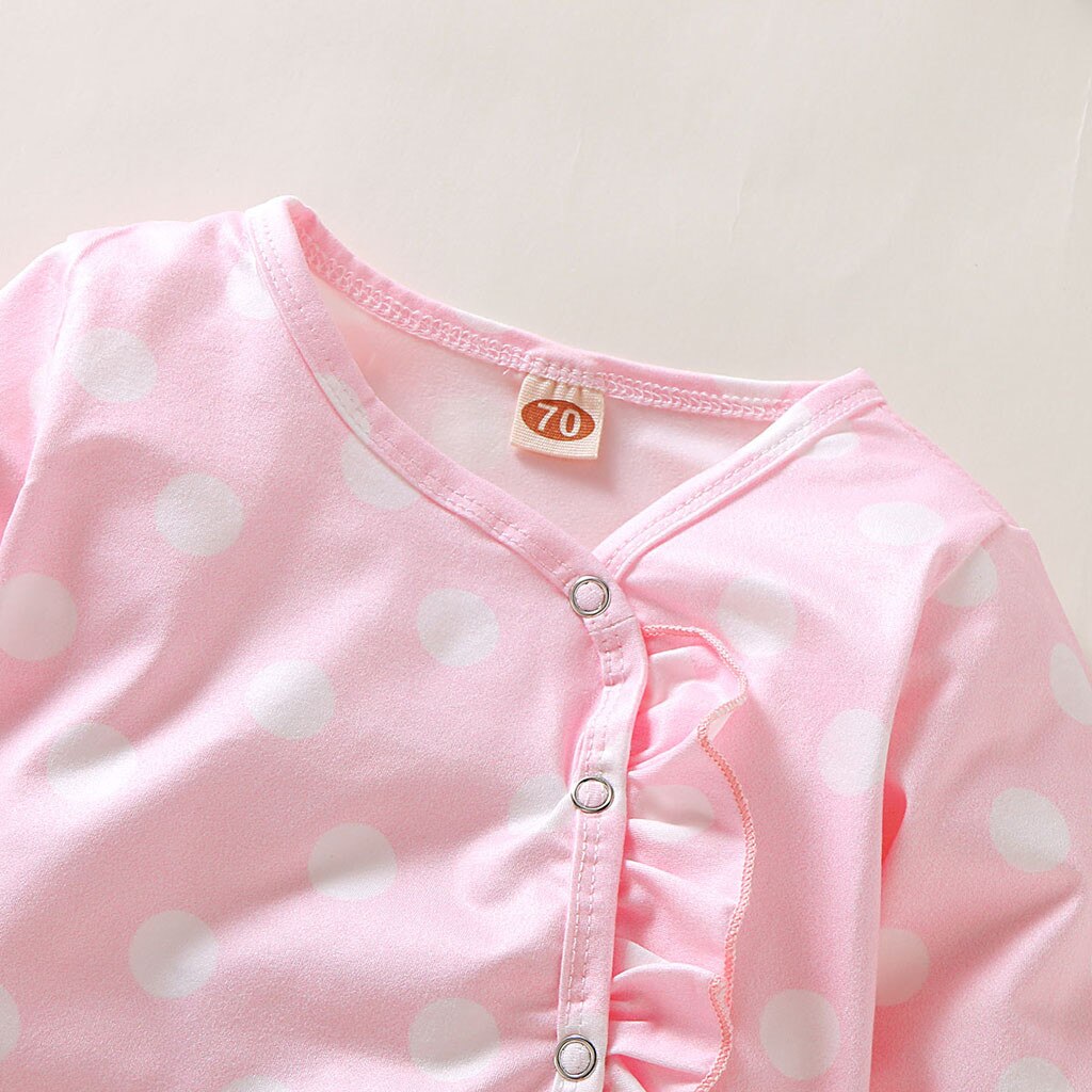 Lange Mouwen Baby Meisje Romper Baby Meisje Jongen Bloemen Gedrukt Betaalde Sleeper Gevouwen Rand Romper Hoofdband Kleding Outfits Set