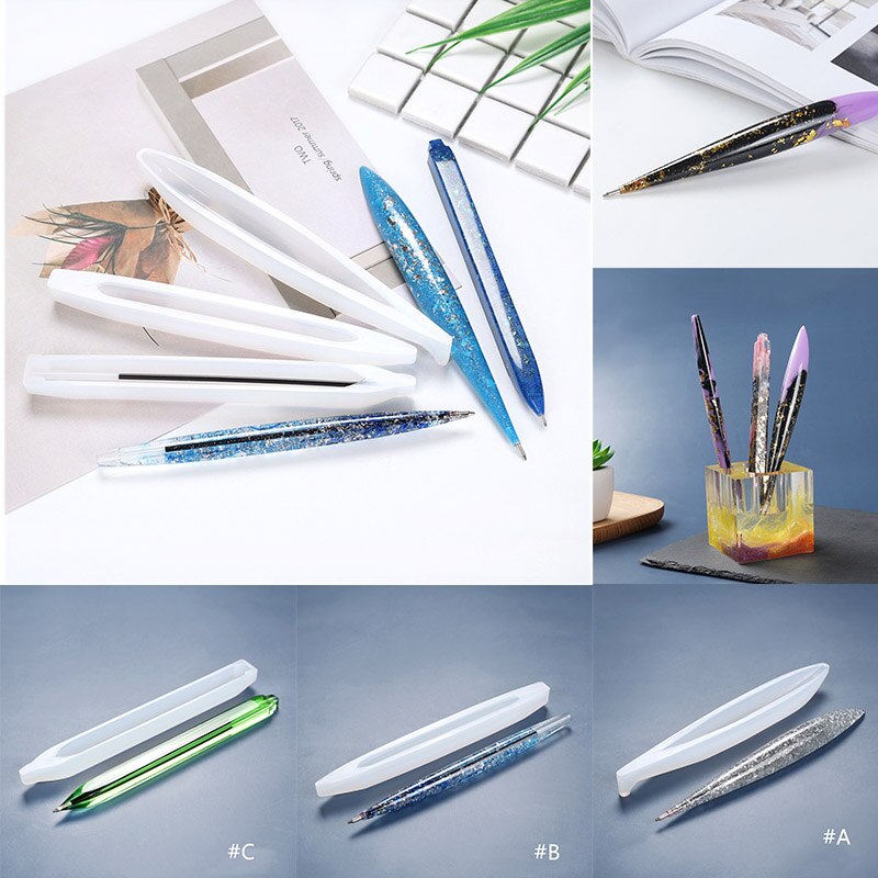 Stylo coquille Transparent Silicone moule stylo à bille résine époxy moulage moules maison artisanat ornements faisant des outils moule
