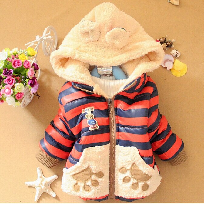 Nuovi Ragazzi Bambino di Inverno Del Rivestimento Del Fumetto Orso casual Con Cappuccio Per Bambini Outwear Cotone Spesso Mantenere Caldo Ragazzi Capretti del Cappotto Dei Vestiti