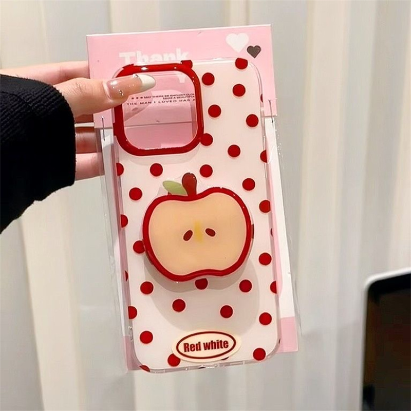 Funda de teléfono de lunares rojos retro IND con orificio grande con soporte para teléfono Apple para iPhone 11 12 13 14 15 16 pro max