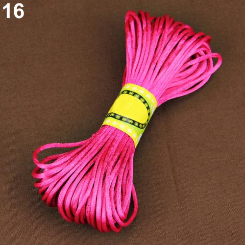 20M Nylon Braiding String Chinese Knot Cord Rattail Satin Braided String Jewelry findings Beading Rope for DIY crafts: Rose Red