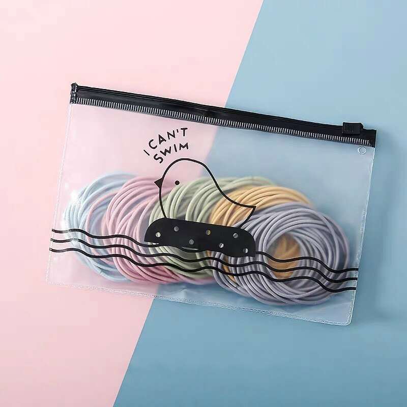 100 Stuks Dunne Zwarte Kleurrijke Nylon Elastische Haarbanden Paardenstaart Houders Haar Scrunchies Elastiekjes Hoofdband Haar Accessoires: Marca dragon 100