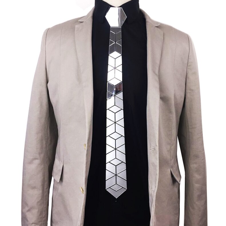 15 Styles Silver Hexagon Ties Stylish Men Skinny Neckties 6cm Luxury Men Box Formal Dress Wedding Accessory Unique: Silver Snowflake