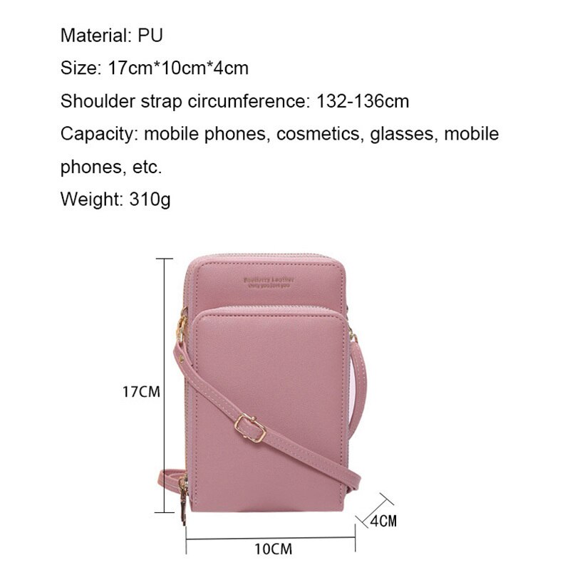 Multi-Function Small Shoulder Bag For Women With Card Cell Phone Pocket Pu Leather Ladies Crossbody Purse Female Messenger Bags