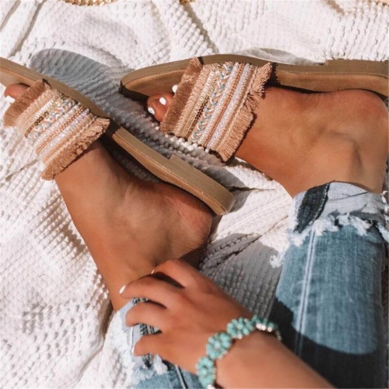 Vrouwen Slippers Zomer Rome Retro Sandalen Platte Casual Schoenen Vrouwelijke Misstap Slides Vrouw Schoenen Plus Size Sandalias mujer