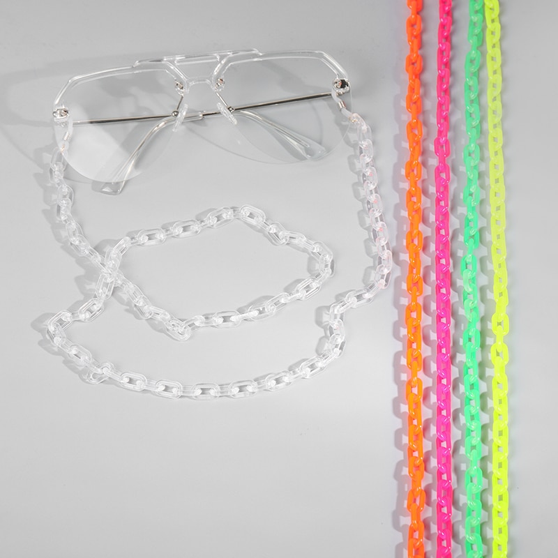 Mehrfarbige Acryl Brillen Kette für Lesen Frauen Eyewears Zubehör Sonnenbrille Kette Schnur Halfter Nacken Gurt Seil