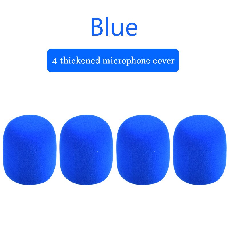 4pcs/lot Microphone Foam Thicken Mic Cover Sponge Studio WindScreen Protective Grill Shield Soft Mic Cap for KTV: Blue