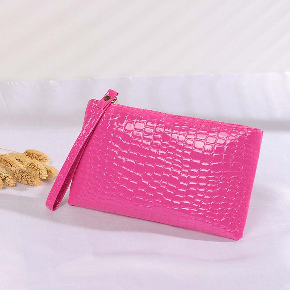 Candy Color wallet Womens Crocodile PU Leather Clutch Handbag Coin Purse Crocodile purse Clutch Super carteras mujer: 4