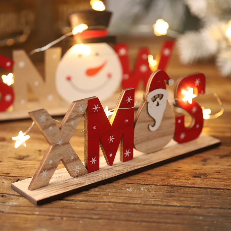 Kerst Feestelijke Decoraties Houten Alfabet Hangers Desktop Creatieve Afdrukken Decoraties