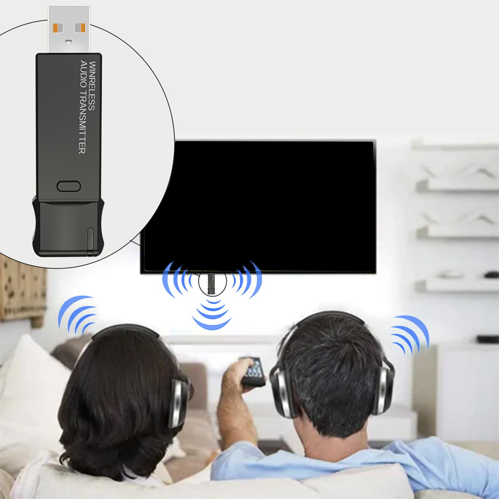 Mini USB Bluetooth Audio Transmitter with aptX V5.3 3.5mm AUX Wireless Audio Adapter for PS4 Speakers PC TV USB Power Supply