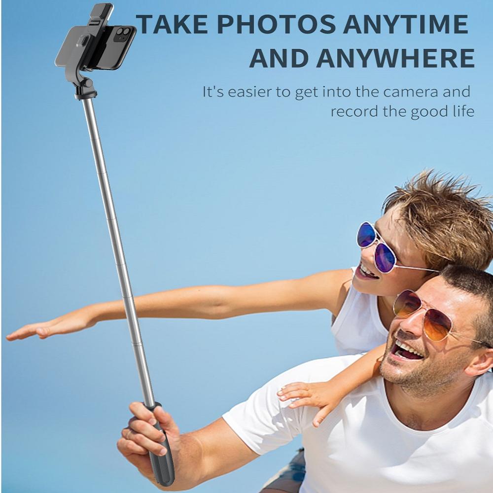 Ruzsj Opvouwbare Statief Monopod Selfie Stok Bluetooth Met Draadloze Knop Sluiter Selfie Stick Met Led Voor Ios/Android/xiaomi