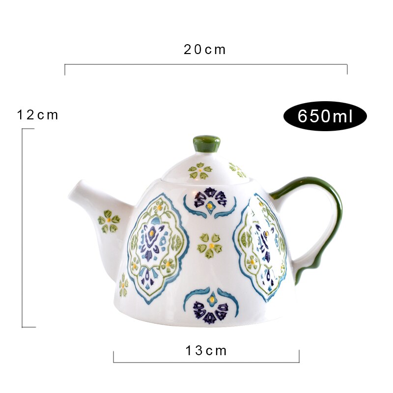 Hand-painted Japanese-style small fresh flower tea tea set fruit tea set afternoon tea retro literary tea cup teapot: A