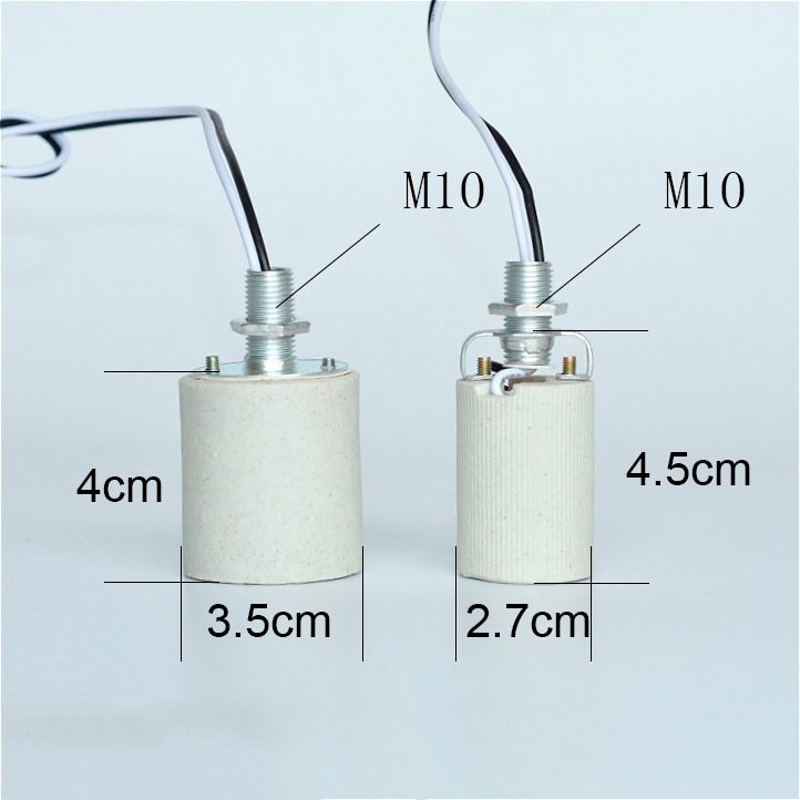 Portalámparas de cerámica de alta temperatura, Base de lámpara E14 E27, portalámparas de iluminación con soporte, con tornillos y tuercas 1 Uds.