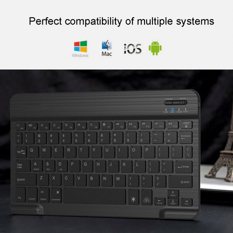 Ultra-Slanke Draadloze Toetsenbord Kleurrijke Backlit Illuminated Bluetooth Toetsenbord Oplaadbare Ondersteuning Ios Android Macos Windows Tablet