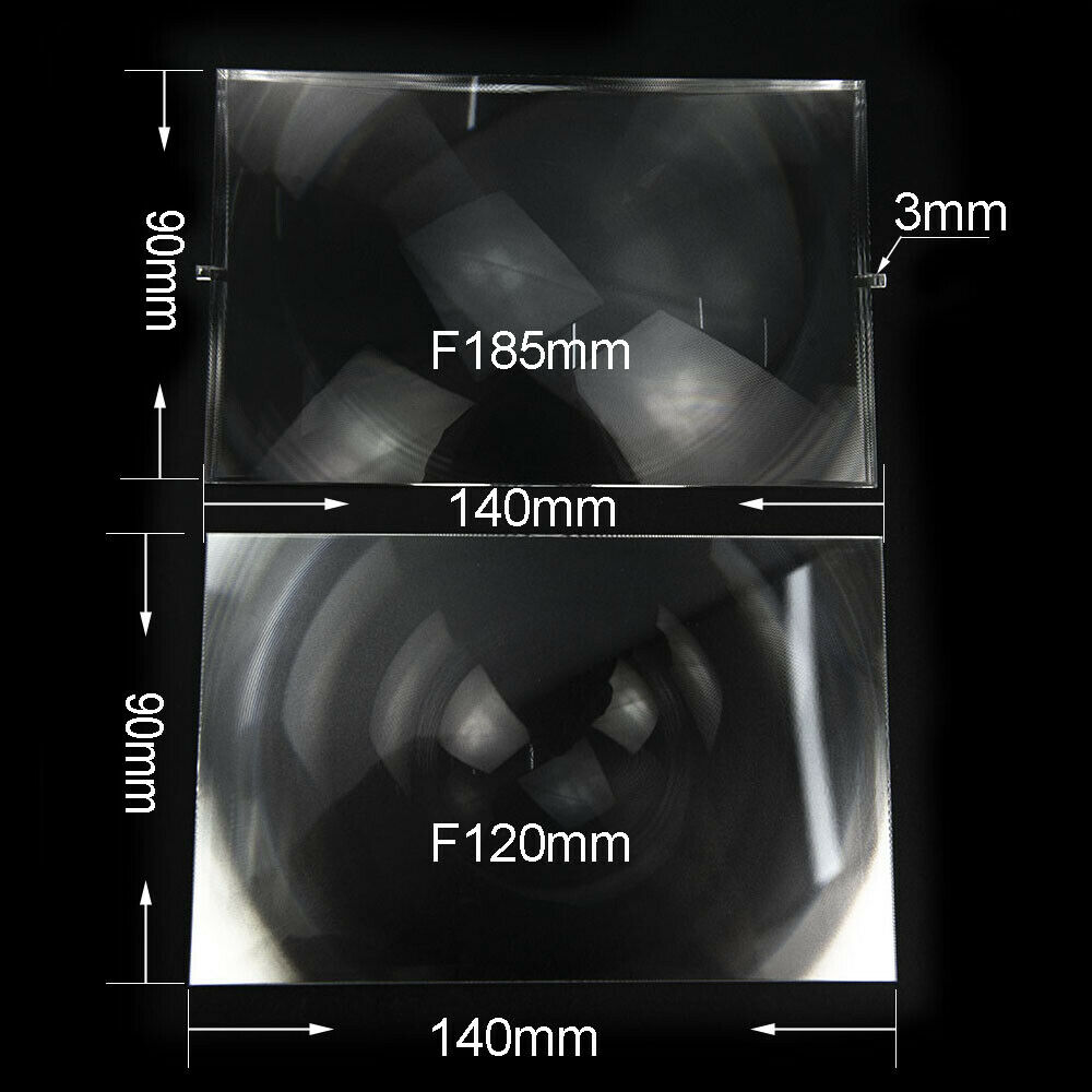 Tee-se-itse-projektorin linssi fresnel-linssi aurinkokenno 140 x 90mm polttoväli 185mm 120mm tasosuurennuslasi muovi 2 kpl optinen lasi