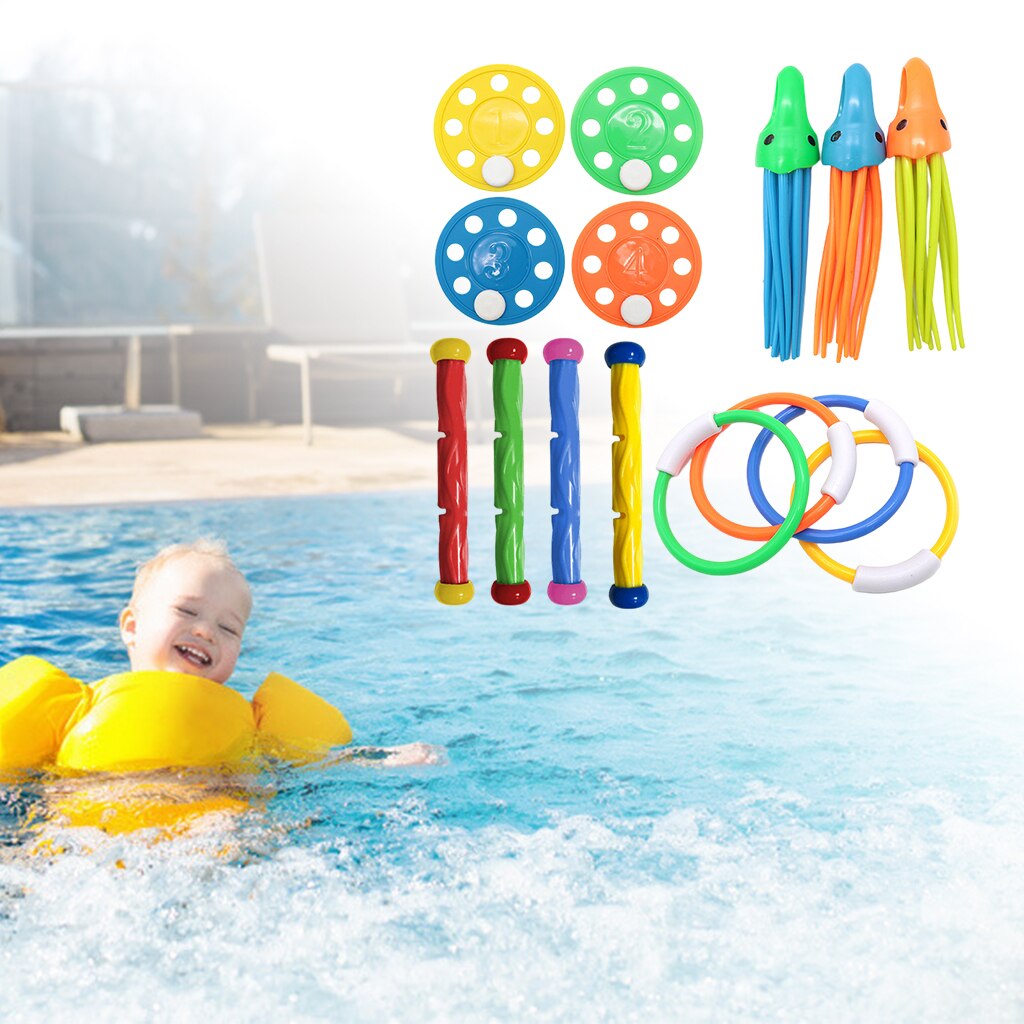 Summer Fun Water Diving Toys Pool Toys Ages 3 4 5 6 7 Dive Rings Pool Fish Training Toys Grab Toy: 15pcs style 2