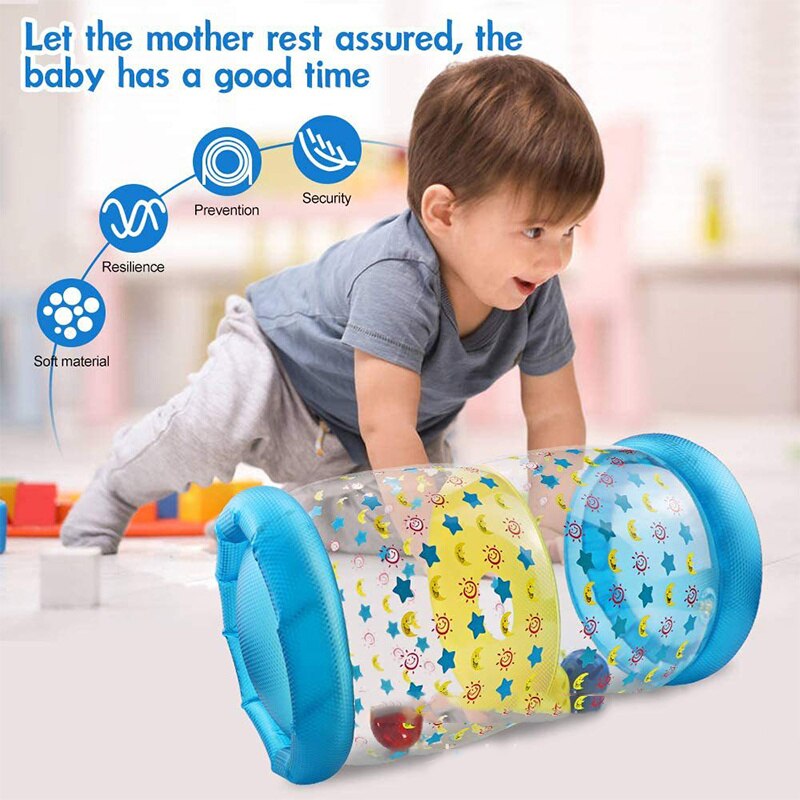 Kruipen Leren Roller Met Bells Peuter Staande Vroege Educatief Speelgoed Lnflatable Speelgoed Zuigelingen Roller Pvc Baby Fidget Speelgoed