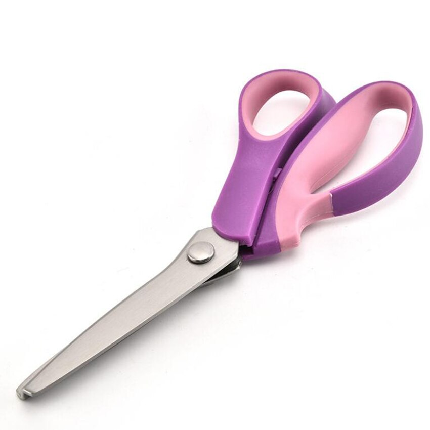 1Pc 5/7MM Triangular/Arc Teeth Lace Scissors Sewing Tailor Scissors DIY Window Pattern Cutter Scissors Sewing Shears: Purple -7mm