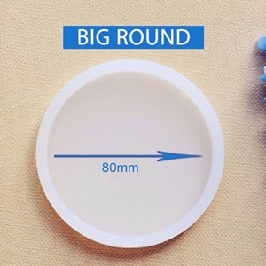 1Pc DIY Clay Plate Mold All-glossy Finish Free Polish Clay Tools Square Round Oblong Rectangle Oval Different Size: White