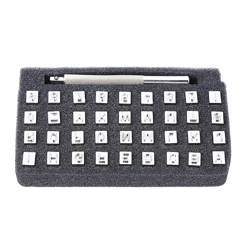 36pcs Letter Alphabet Numbers Leather Stamps Set Leather Stamping Punch + Staming Heads Tool For Leathercraft Work 3.5mm/6.5mm