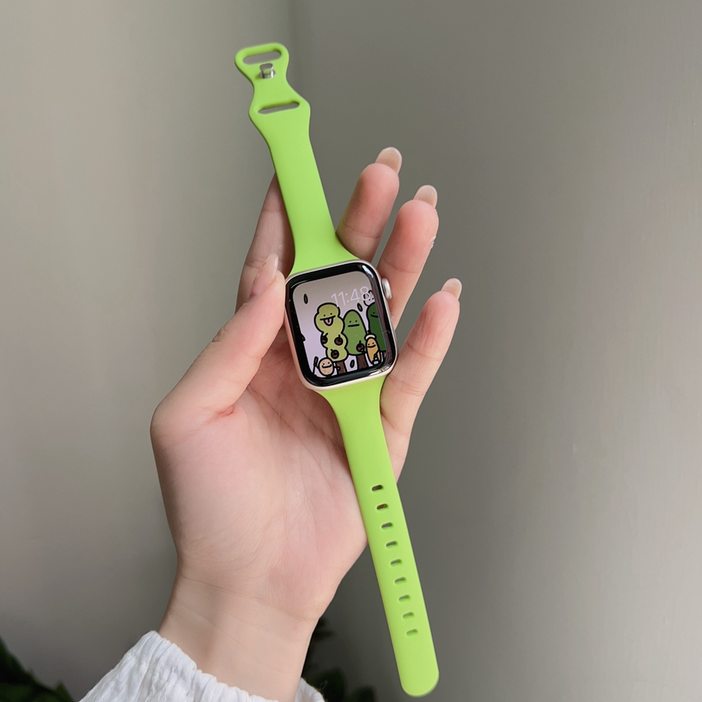 Siliconen sport Voor apple watch band vrouwen Ultra 49mm serie 9-8-7 41mm 45mm correa 44mm 40mm armband voor iwatch 6 5 4 SE Band: green / 15Mm