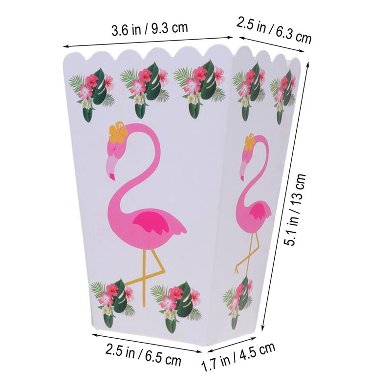 6 Pcs Kids Birthday Papier Popcorn Doos Flamingo Snoep Voedsel Doos Gunsten Decoratieve Feestartikelen Flamingo Popcorn Doos