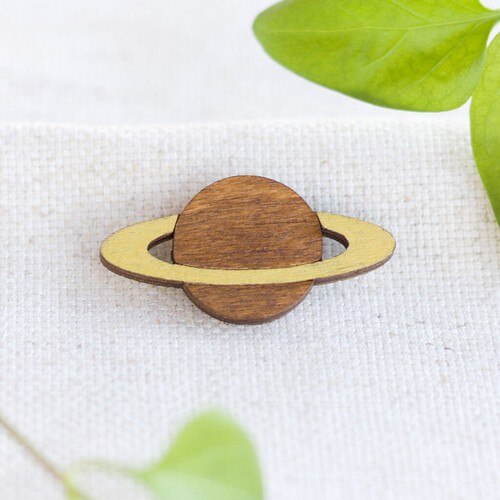 IOGA Saturn Brooch - Unique Planet Design - Enamel Pin Badge