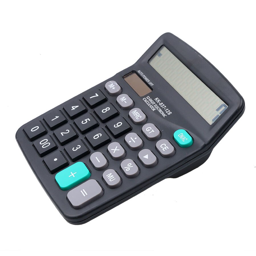 kebidumei Solar Calculator Calculate Solar 2 in1 Powered 12 Digit Electronic Calculator With big Button for Office Black
