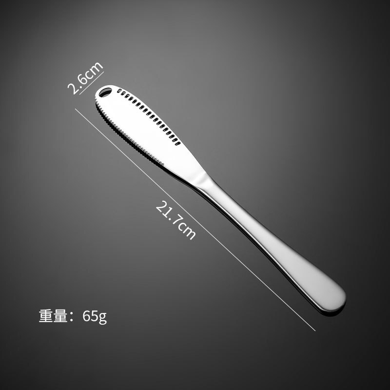1pcs Stainless Steel Round hole Cheese knife Bread Marmalade spread Butter knife Dessert Jam cheese tools Tableware: natural