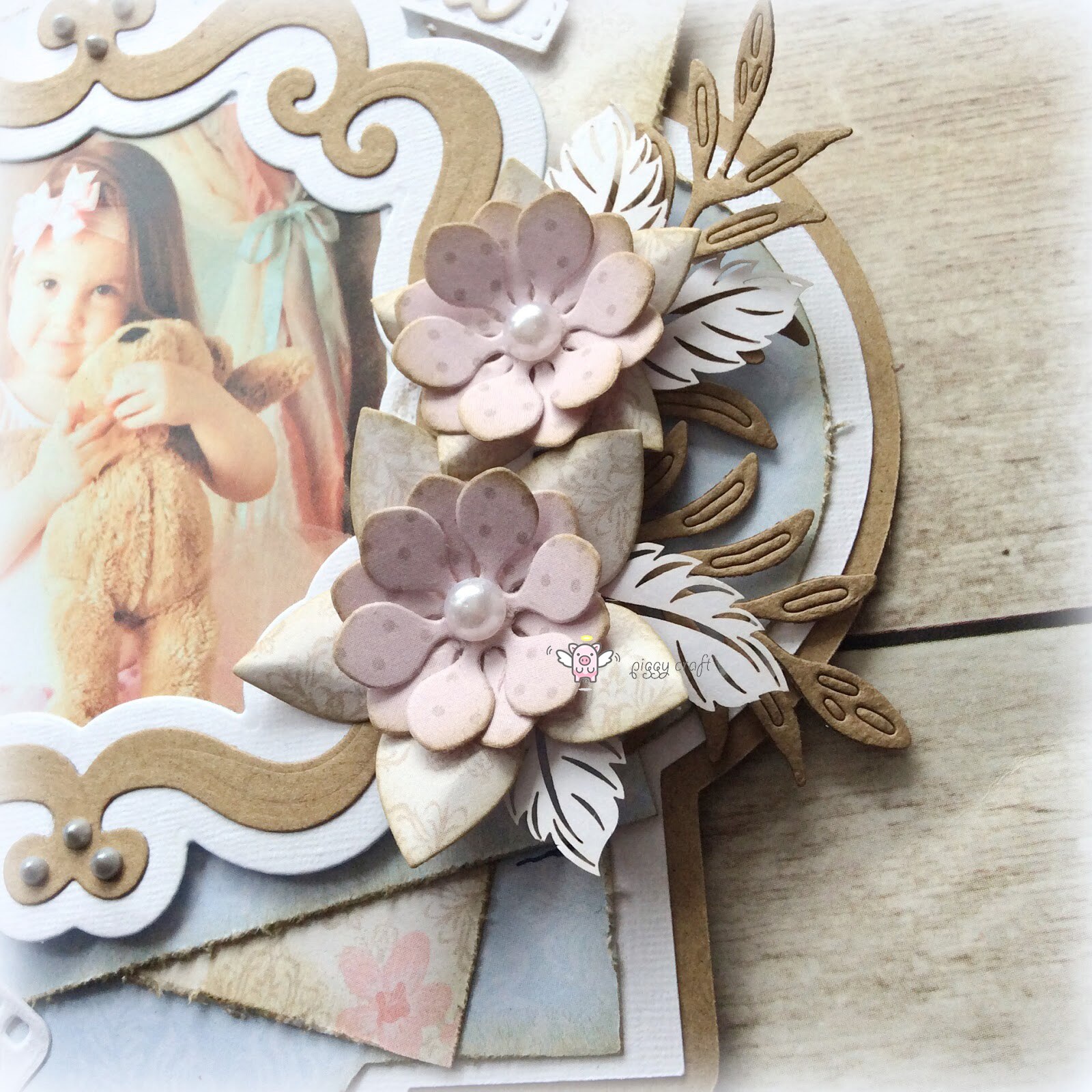 Piggy Craft metal cutting dies cut die mold Flower decoration Scrapbook paper craft knife mould blade punch stencils dies