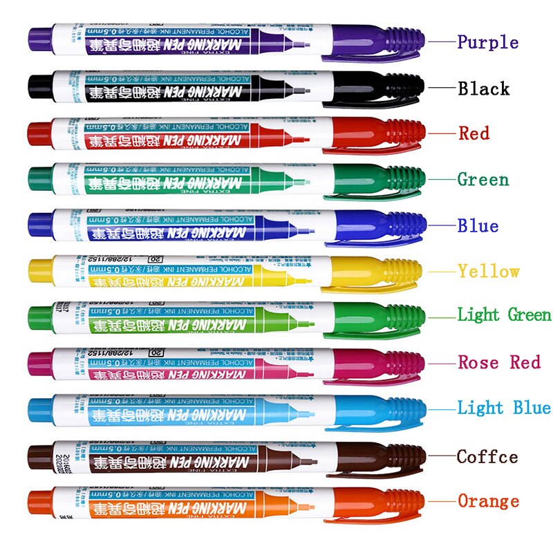 Rotulador Simbalion 0,5, 12 colores, 800mm, tinta extrafina a Base de Alcohol, permanente en película, madera, tela, Metal y vidrio