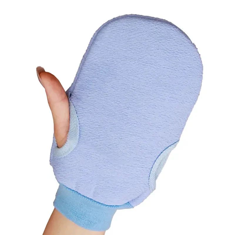 bain pour Peeling exfoliant nettoyage du corps gommage mitaine frotter peau morte gants pour douche corps brosse serviette SPA mousse corps Massage: Bleu