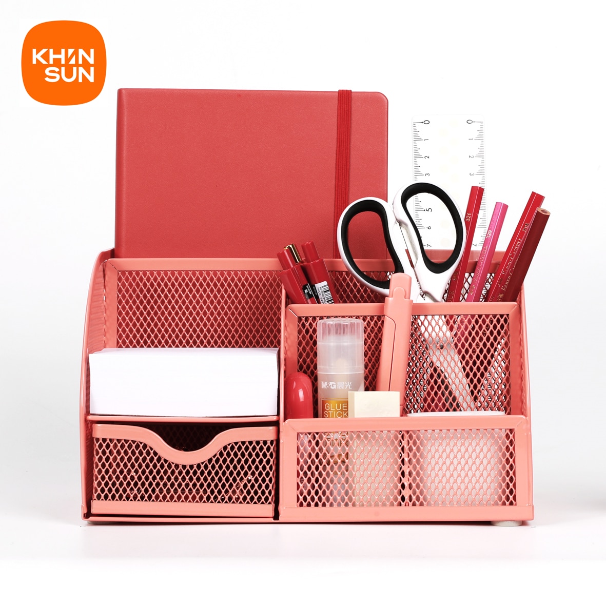 Metal Office Organizer Mesh Desktop Storage Box Stationery Accesorries Cosmetics Holder Office Home Supplies