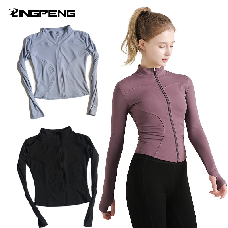 Vrouwen Sport Full Zip Lichtgewicht Fitness Jas Met Duim Gaten Lange Mouwen Winter Sportkleding Slim Fit