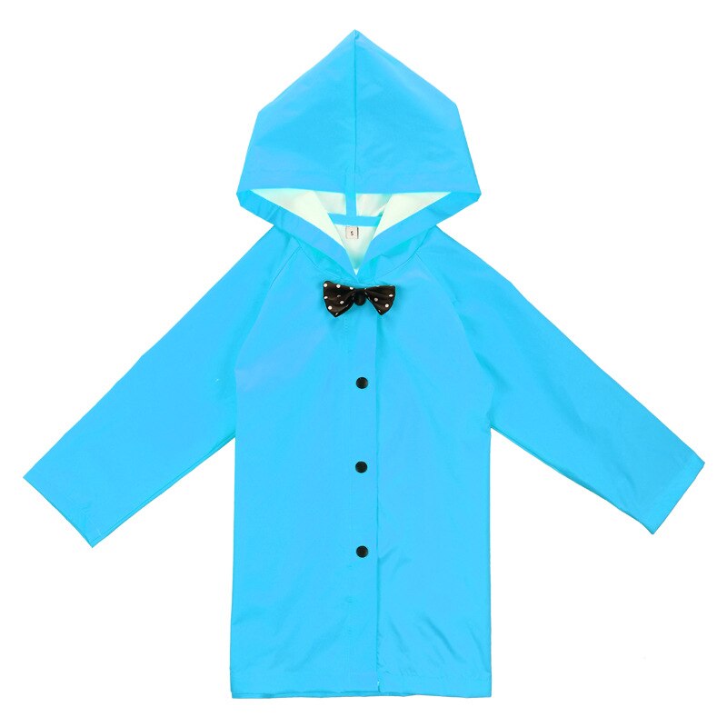 Kids Yellow Raincoat Age 2-10 Years Kids Hooded Button Down Long Jacket Bow Rainwear Lightweight Raincoat: Blue / M