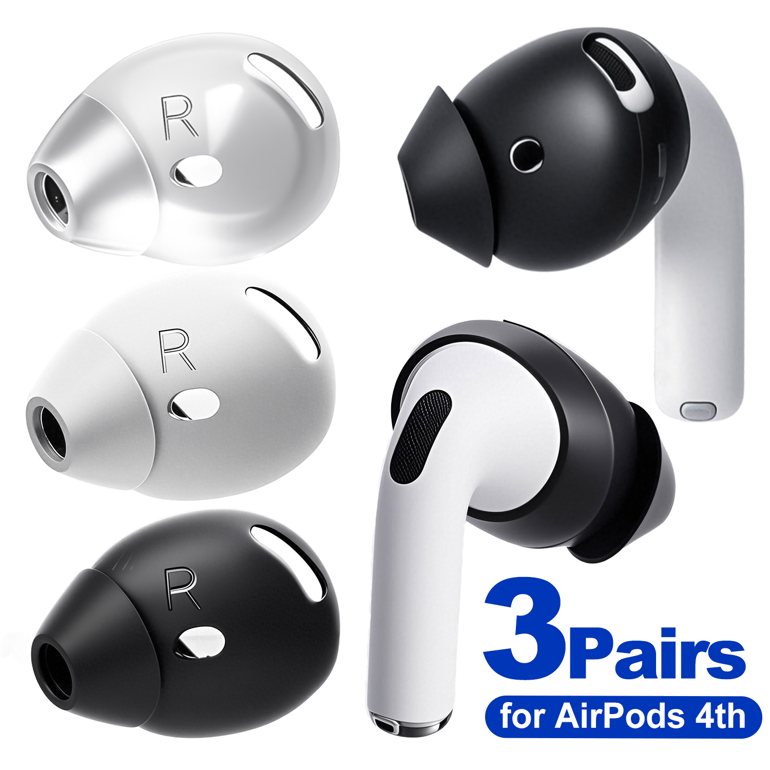 Almohadillas antipérdida para auriculares, funda de silicona para Apple AirPods 4th, almohadillas antideslizantes para AirPods4, funda protectora para tapones para los oídos