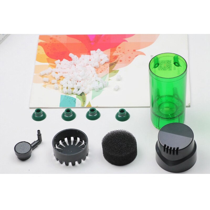 Aquarium Aquarium fluidisé lit mobile filtre bulle Bio média filtre avec pierre à Air et filtre éponge