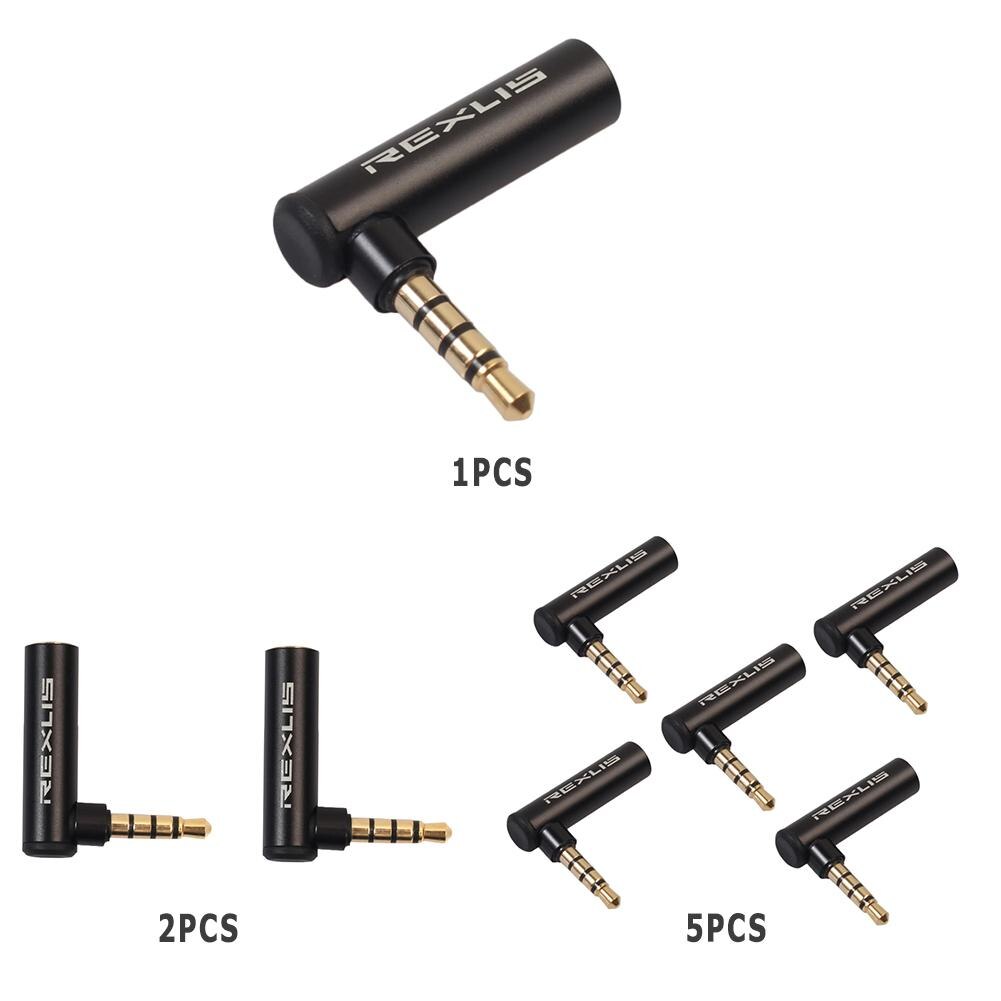 REXUS 90 Degree Right Angled 3.5mm Male To Female Audio Converter Adapter Connector L Type Stereo Earphone Microphone Jack Plug