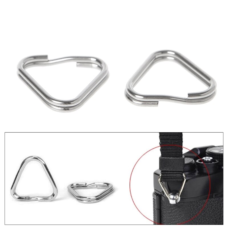 10 Stks/set Metalen Driehoek Ringen Split Digitale Camera Strap Haak Vervangende Onderdelen Camera Strap Driehoek Ringen