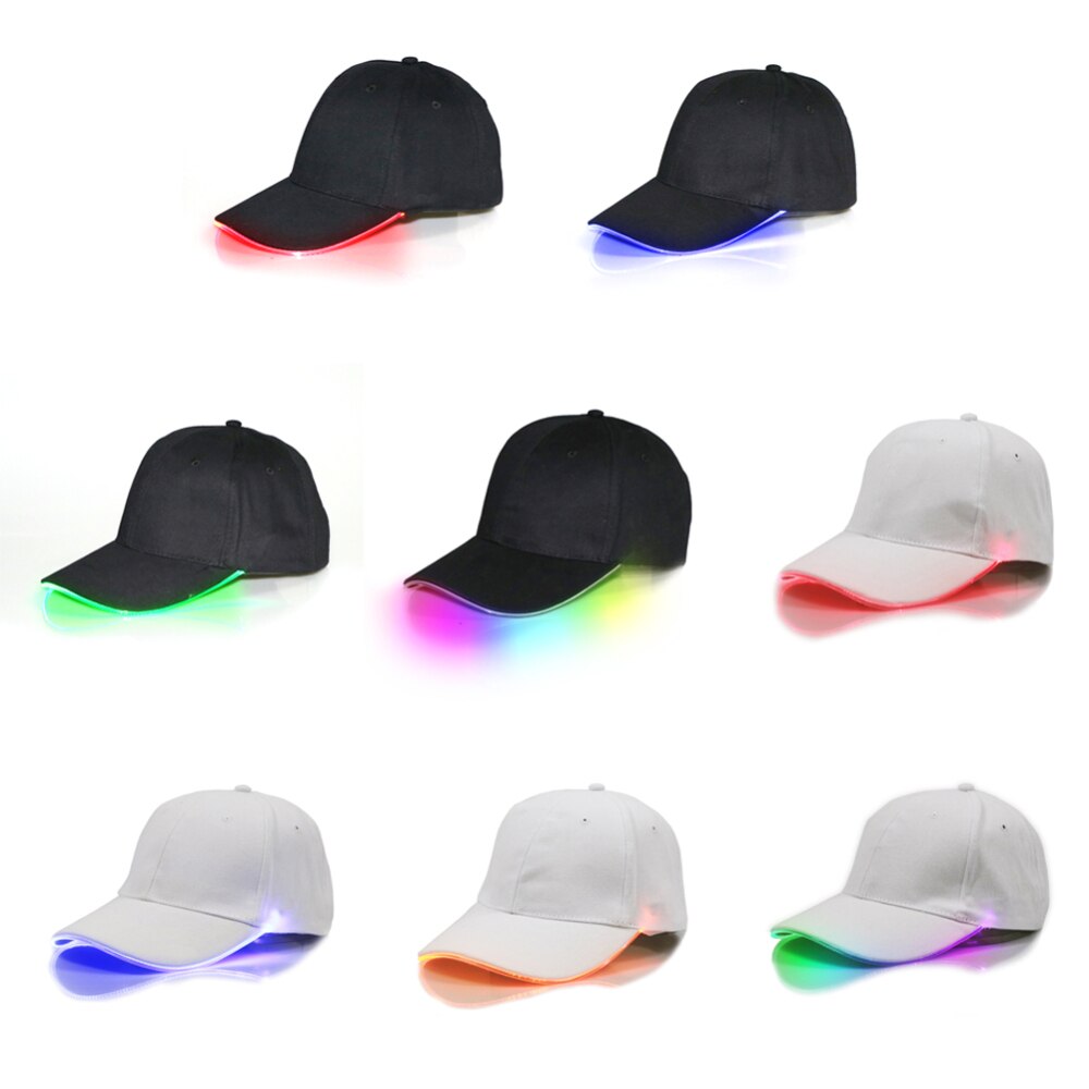 Turcaps ledet lys lyse farger unisex baseball 3 moduser glødende lue til festfiske hofte-hopp løpesportscaps
