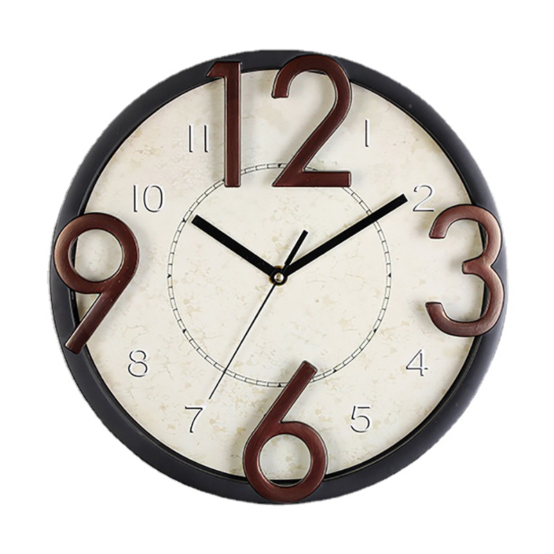 Moderne design wandklokken Moderne 3D Wandklok Houten Klok Mechanisme Kunst Stille Luxe Klokken Muur Home Decor Woonkamer Horloge Vintage wandklokken, stille wandklokken (Color : N, Size : 15 inches