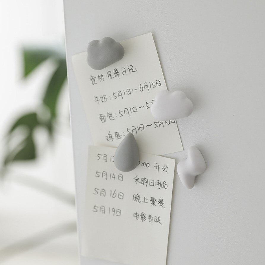 Wit Grijs Lightning Wolken 3D Creatieve Leuke Koelkast Foto Magnetische Sticker Magneet Beroemde Kamer Decoratie