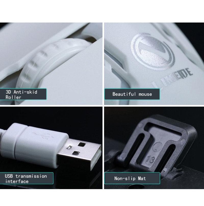 Rainbow Colorful LED Backlit Wired Keyboard Mouse Set Gaming Keyboard Gamer Mouse tripod Keyboard Home Office PC Laptop