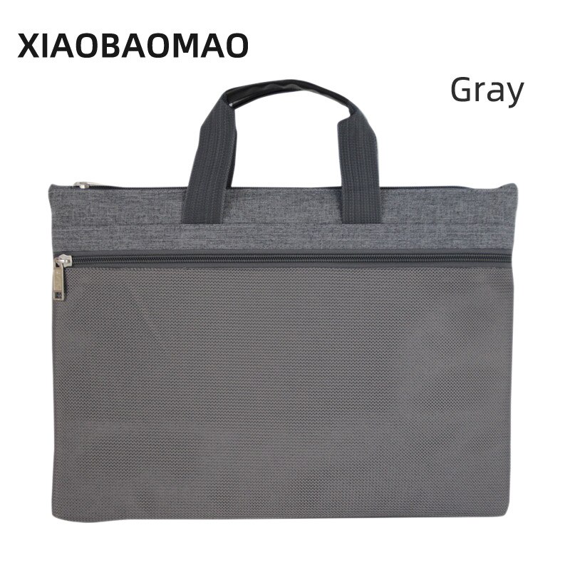 mesh oxford arkivpose  a4 dokumentpose  a4 glidelås dobbeltlags  a4 dokumenter arkivpose mappe kontorkoffert virksomhet: Grå
