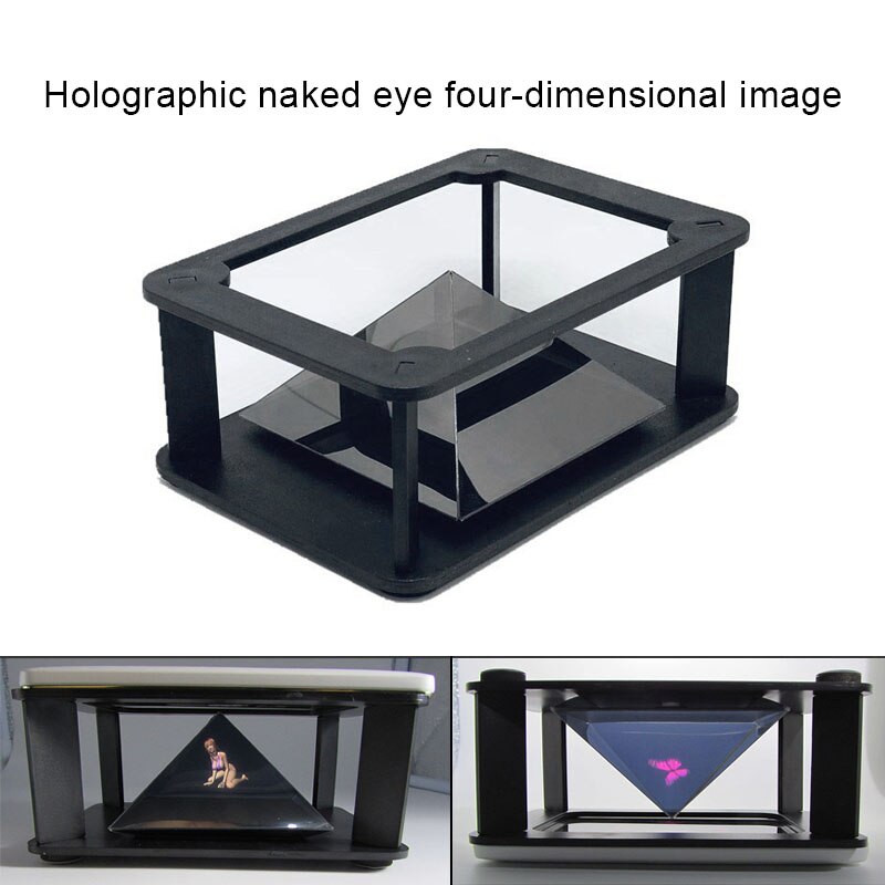 3D Holographic Projector Pyramid Four-dimensional Image Display Portable For Mobile Phone 8899